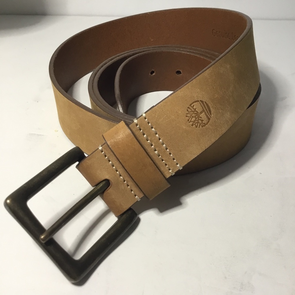 Timberland Men’s Tan Genuine Leather Casual Belt Size 55